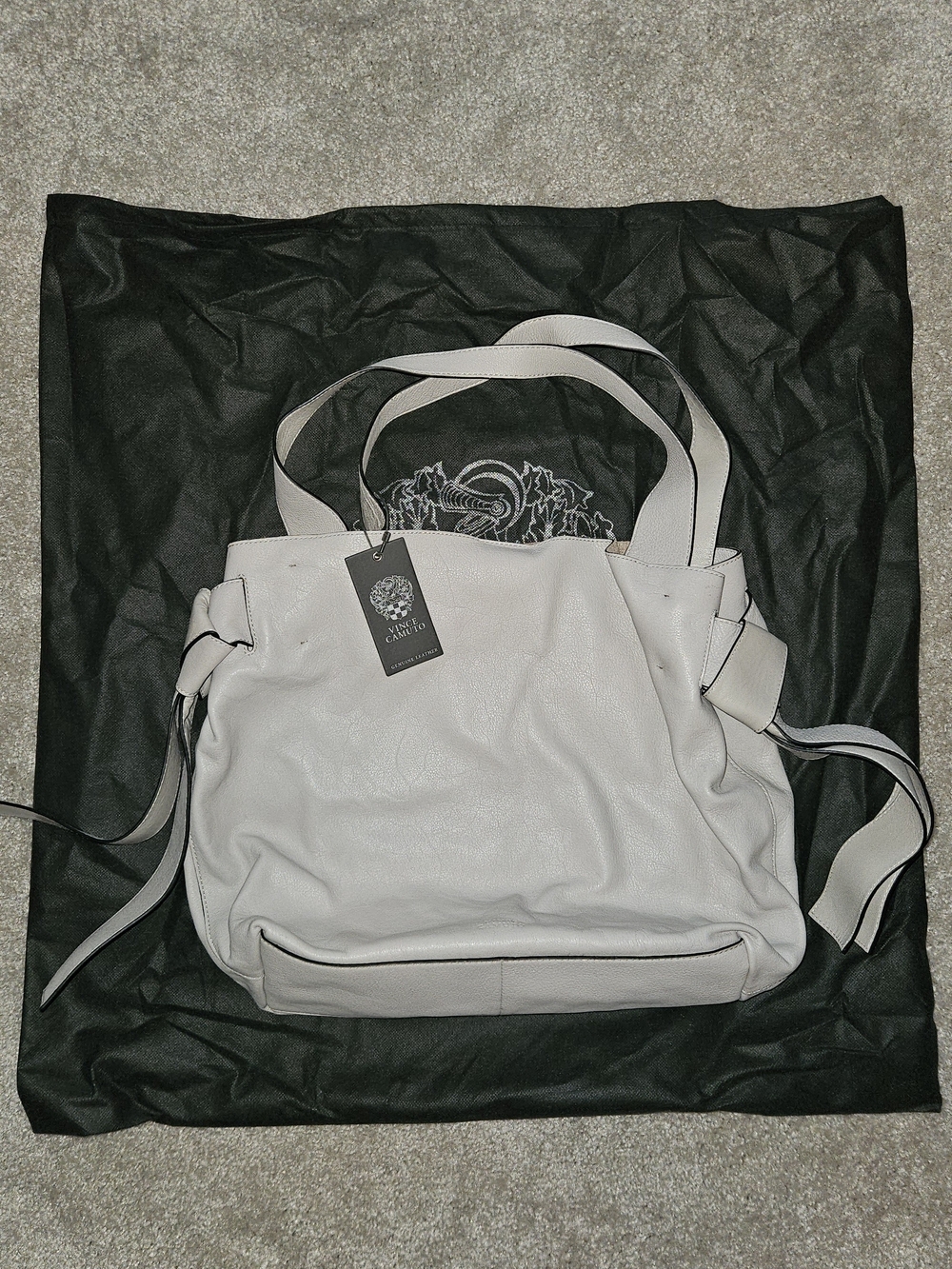 Vince Camuto Light GREY Leather Shoulder Tote